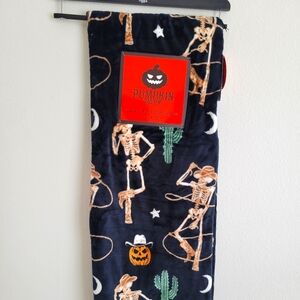 Halloween Western Cowboy Skeleton Plush Throw blanket